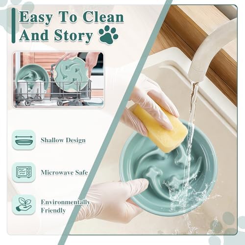 Ceramic Slow Feeder Dog Bowls, 0.6 Cups Dog Food Dish for Small Breed - Image 4