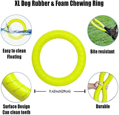Large Dog Durable Indestructible Floating Flying Disc Ring Toys for Chewers,Pool Swimming,Throwing,Catching,Grabbing Pitch,Indoors,Outdoors Playing&Training - Image 3