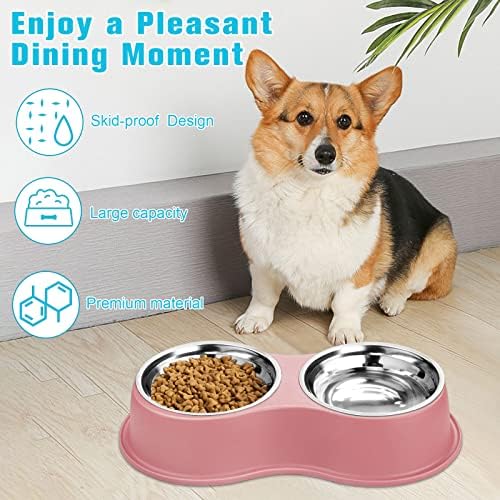 Epetslove Stainless Steel Dog Bowls Double Non-Slip Dog Water and Food Bowl - Image 4