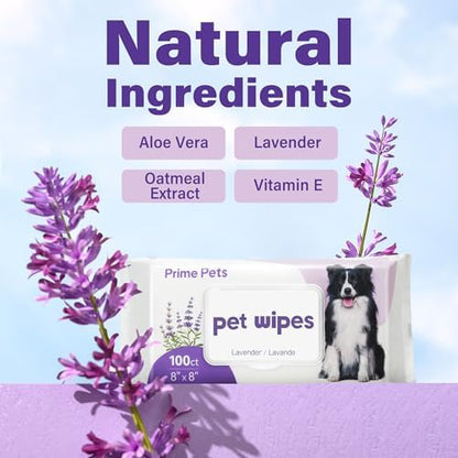 PrimePets Dog Wipes for Paws and Butt, 100 Count, Pet Wipes for Dogs Cats - Image 3