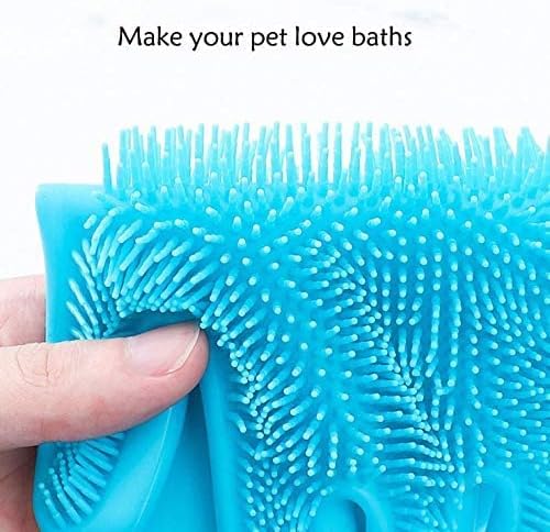 Pet Republique Silicone Bathing Gloves for Dogs, Cats, & Most Animals – Long Sleeve Grooming Glove with Foam Scrubbing Bristles - Image 5