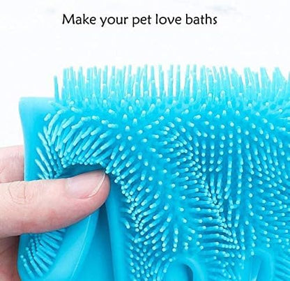 Pet Republique Silicone Bathing Gloves for Dogs, Cats, & Most Animals – Long Sleeve Grooming Glove with Foam Scrubbing Bristles - Image 5