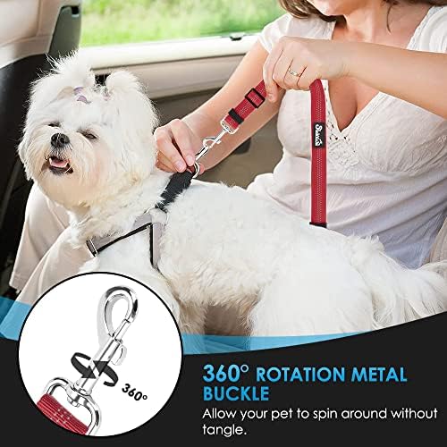SlowTon Dog Seat Belt for Car, 2 Pack Dog Car Harness Seatbelt with Bungee - Image 3