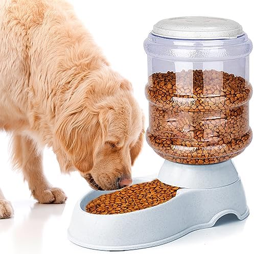 Automatic Dog Feeders, Dog Feeder Dispenser for Large Dogs, 3 Gallon Gravity Automatic Dog Cat Feeder Station, Dry Food Storage Container Bowl for Adult Dogs by Cucurbita
