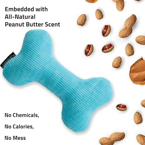 Playology Durable Plush Bone Toy- Crinkle Bone - Jumbo,Peanut Butter Scent - Image 4