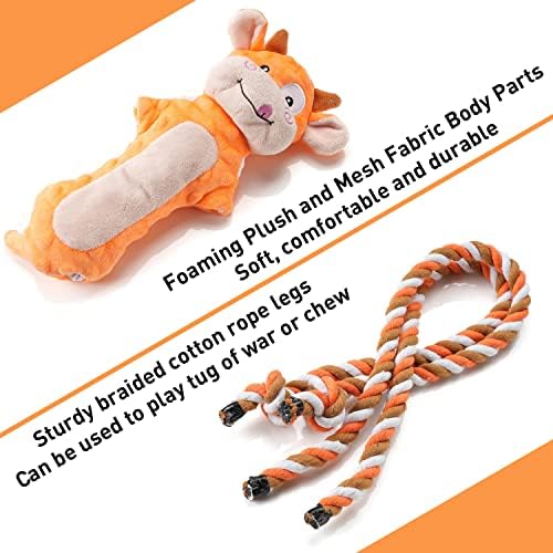 Sedioso Dog Toys, Tug of War Dog Toys for Large Breed, Cute Squeaky Interactive Dogs Toy with Crinkle Paper, Plush Puppy Chew Toy for Small, Middle, Big Dogs (Cow-SS) - Image 4
