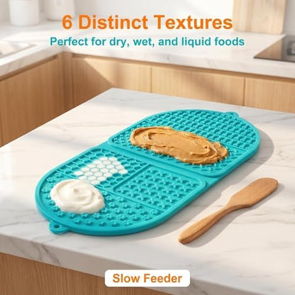 Dog Lick Mat Slow Feeder for Bathing & Grooming, 142 Suction Cups (Lake Blue) - Image 4