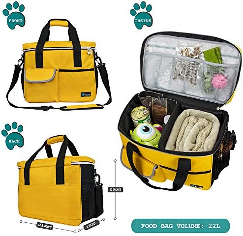 PetAmi Dog Travel Bag Organizer, Pet Supplies Diaper Tote, Yellow Medium - Image 2