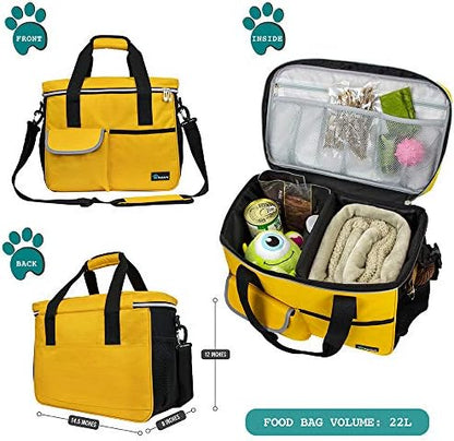 PetAmi Dog Travel Bag Organizer, Pet Supplies Diaper Tote, Yellow Medium - Image 2