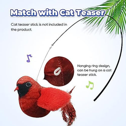 LEWISER Cat Toys Chirping Tit 2 Pcs with Catnip SilverVine, Suitable for Cat Wand Toys, Simulation Bird Design, Interactive Toys for Indoor Kitty Kitten Exercise, Red and Blue - Image 6