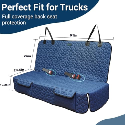 Meginc Dog Car Seat Covers for Back Seat, Heavy Duty Pet Bench Seat Covers for Trucks Waterproof Protector Back Seat Nonslip Dogs Car Seat Covers for Crew Cab/Ford F-Series/Ram 1500/Sierra/Silverado - Image 3
