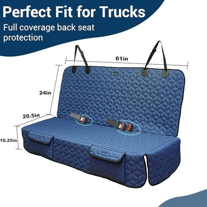 Meginc Dog Car Seat Covers for Back Seat, Heavy Duty Pet Bench Seat Covers for Trucks Waterproof Protector Back Seat Nonslip Dogs Car Seat Covers for Crew Cab/Ford F-Series/Ram 1500/Sierra/Silverado - Image 3
