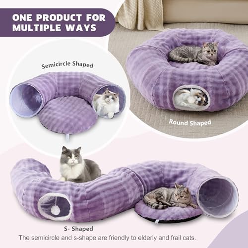 Bubble Round Cat Tunnel for Indoor Cats, Dusty Purple - Image 2