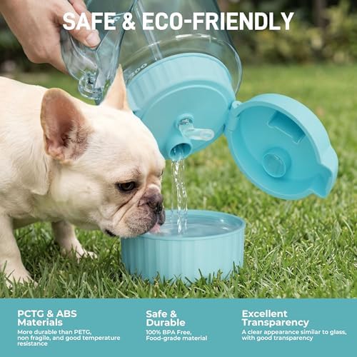 Dog & Mom Water Bottle 40.58oz with Detachable Bowl for Travel - Image 3
