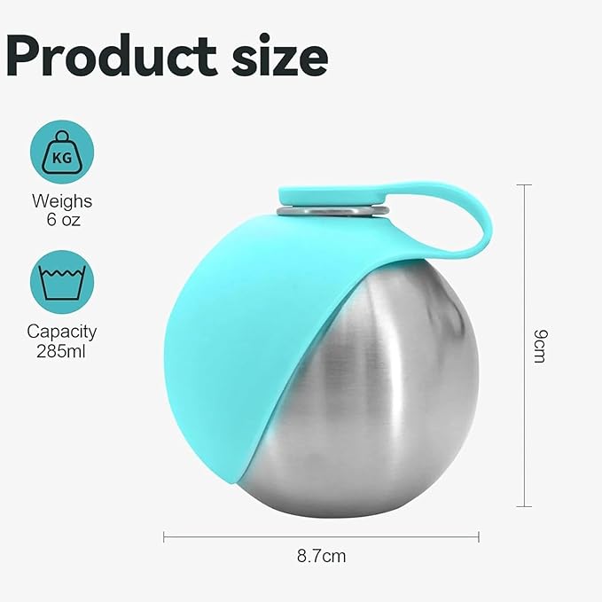 2-in-1 Portable Dog Water Bottle for Small Dogs, Foldable Pet Water Bottle, Portable Super Design Dog Water Bottle for Small Dog Walking, Hiking & Travel, Leak-Proof & Compact Dog Travel (Blue-B)
