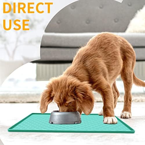 Ptlom Pet Placemat for Dog and Cat, Mat for Prevent Food and Water Overflow, Suitable for Small, Medium and Big Pet 18" 12", Light Green - Image 3