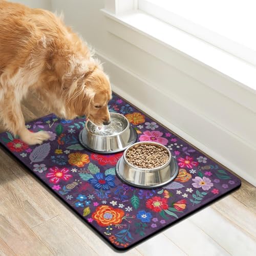 Dog Food Mats for Floors, Absorbent Dog Bowl Mat for Food and Water Dispenser, Quick Dry Cat Food Mat Pet Supplies - Image 2