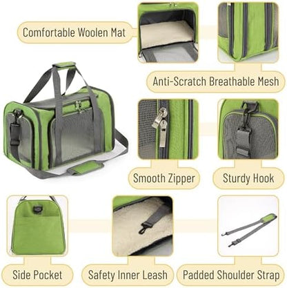 Mr. Pen- Pet Carrier, 17.5" x 11.2" x 11.5", Medium Size, Green - Image 3