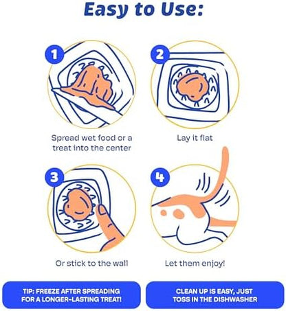 Aquapaw Silicone Dog Lick Mat - Suction Cup Slow Feeder Pad - Calming Bath Time Aid & Dog Grooming - Stress Relief & Pet Enrichment - Pack of 2 - XL & Small, Blue - Image 6