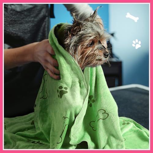 8 Pcs Dog Towel for Drying, 40 x 24 Inch, Dog Paw and Bone, Sweet Color - Image 4