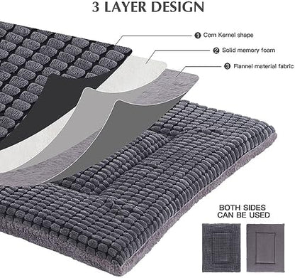BVAGSS Reversible Dog Crate Pad, Memory Foam Pet Bed Mat, Soft Warm Machine Washable Sleeping Kennel Mattress for Small Medium Dogs XH079 (36''x23''x1.6'',Light Grey) - Image 3