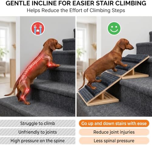 Upgraded Dog Ramps for Stairs, Adjustable Stair Ramp for Dogs (4.7"–7") - Image 6