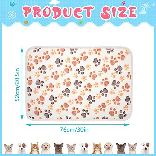 Tatuo 4 Pack Fleece Dog Blanket for Pet,White,30 x 20.5 Inch,Paw - Image 2