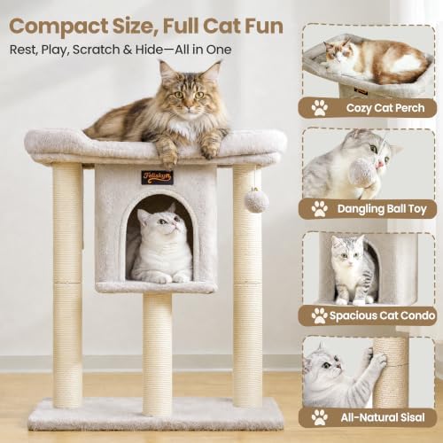 Cat Tree Tower Scratching Post for Indoor Large Adult Cats with Perch Bed - Image 5
