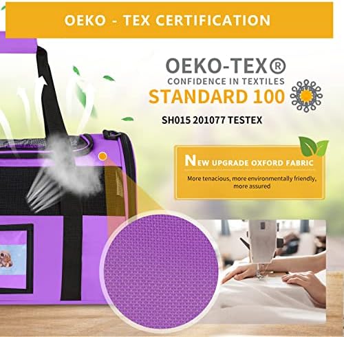17" Airline Approved Cat Carrier for Cats up to 15lbs, Purple - Image 3