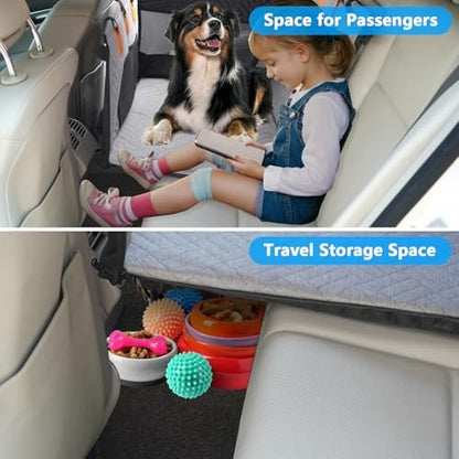 Dog Car Seat for Large Medium Dogs, Hard Bottom Back Seat Extender for Dogs with Soft Removable Blanket, Non-Slip Dog Car Hammock Turn into Soft Pet Travel Bed,Pet Seat for Car SUV Truck(Grey) - Image 7