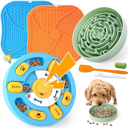 KIPRITII Dog Enrichment Toys with Lick Mat, Puzzle Toy & Slow Feeder by KIPRITII
