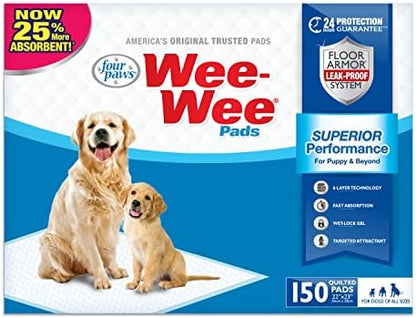 Four Paws Wee-Wee Superior Performance Dog Pee Pads, 150 Count by FourPaws