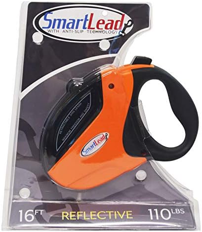 SmartLead RetraCountable Dog Leash, 16 ft, Up to 110 Lb, Orange by ScottPet