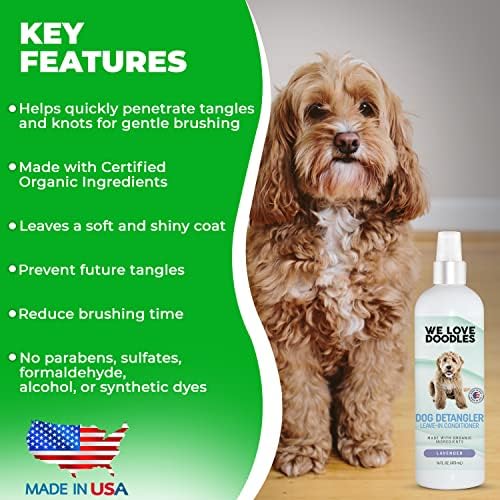 We Love Doodles Dog Dematting Brush & Rake, Hair Brush for Dogs, Made in the USA & Detangler Spray - Stainless Steel Blades, No Pulling, All Hair Types, Promotes Circulation, All Breeds, Ages - Image 6