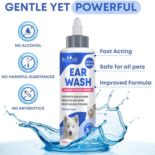 Cat & Dog Ear Cleaner Drops & Wash Solution - Yeast Otic Infection Treatment & Itchy Ear Relief for Pet - Wax Remover & Flush Remedy for Any Pets - Image 3