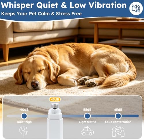 5-Speed Dog Nail Grinder with 2 LED Lights & Smart LED Screen,Quiet Electric Pet Nail Trimmer, Rechargeable Paws Grooming and Smoothing Tool for Large Medium Small Dogs,Cats and Pets - Image 4