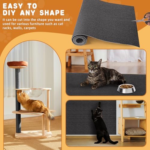 2Pack Cat Scratch Furniture Protector, Self-Adhesive, Dark Gray - Image 3