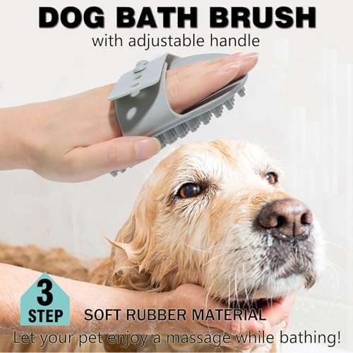 3PCS Dog Grooming Brush - Dog Brush for Shedding Massaging Bathing - Double Sided Shedding, Dematting Undercoat Rake - Self Cleaning Slicker Comb for Dogs and Cats with Long or Short Coats - Image 6