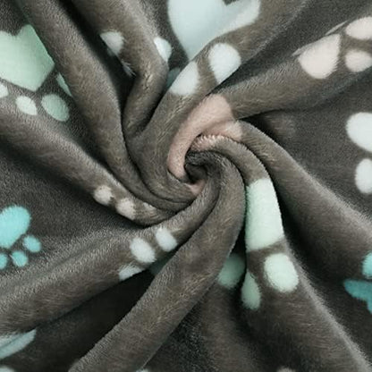 Luciphia 1 Pack 3 Blankets Fluffy Premium Fleece Pet Blanket Flannel Paw Printed Throw for Dog Cat(Medium 30x20'', Grey) - Image 5