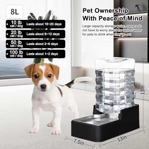RIZZARI 8L Dog Water Dispenser: Leak-Proof Gravity Refill Waterer - Image 2