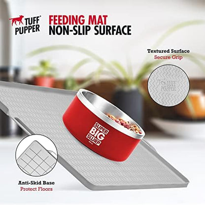 Tuff Pupper 28x20 Large Dog Feeding Mat for Food and Water | Dog Food Mats for Floors | Waterproof Dogs Water Bowl Mats | Dogs Placemats Pet Food-Mat | Silicone Feeding Mat for Cats and Cat Bowls - Image 4