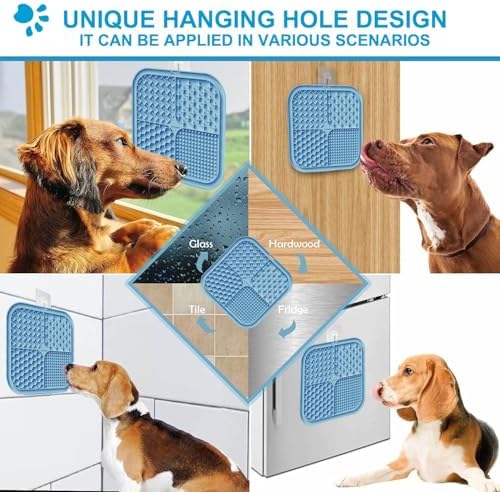 Licking Mat for Dogs & Cats with Suction Cups, 1 Pack Square Dog Slow Feeder Lick Pat for Anxiety Relief & Boredom, Dog Toys to Keep Them Busy, Pets Bathing Training Grooming Mat - Image 4