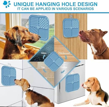 Licking Mat for Dogs & Cats with Suction Cups, 1 Pack Square Dog Slow Feeder Lick Pat for Anxiety Relief & Boredom, Dog Toys to Keep Them Busy, Pets Bathing Training Grooming Mat - Image 4