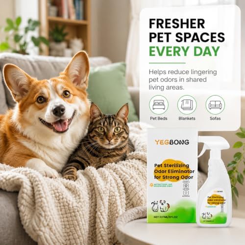 Pet Odor Eliminator Spray for Dogs & Cats, Pee Urine Pop Odor Deodorizer Spray for Litter Box, Bed, Carpet, Upholstery, Sofa, Fabric & Car Interior, Air Freshener for Pets Household, 8 FLoz - Image 2
