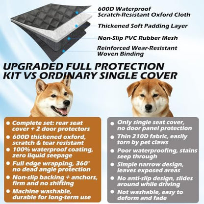 Dog Car Seat Cover for Back Seat with Side Flaps and Door Protector - Image 6