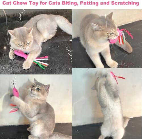 Catnip Toys, 5PCS Soft Plush Pink Fish Cat Toy Chew Kitten Toys - Image 3