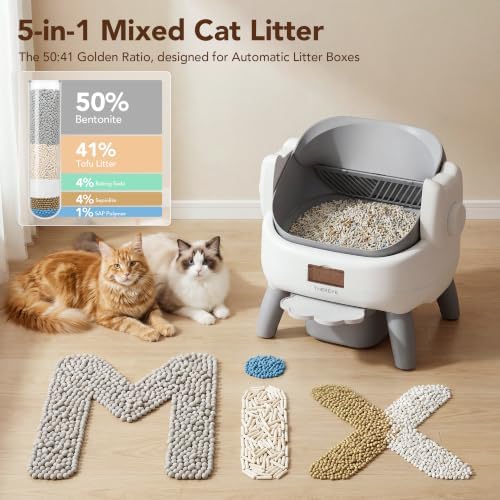 Thereye 5-in-1 Mixed Cat Litter, Upgraded for Automatic Litter Box, Fast Clumping, Ultra Absorbent, Dust-Free Natural Clumping Cat Litter, Odor Control, Non-Sticky for Multi-Cat Households (7.9lbs*2) - Image 2
