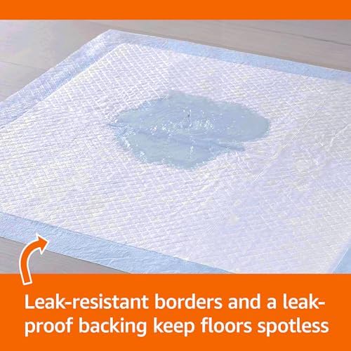 Amazon Basics Leak-Proof Dog and Puppy Potty Training Pee Pads with Quick-Dry 5-Layer Design, X-Large Size 28 x 34 Inch, Blue & White, 40-Pack - Image 3