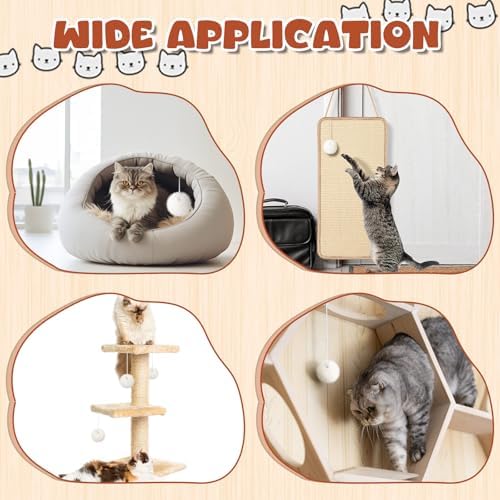 Simgoing Natural Rabbit Fur Cat Tree Ball Replacement Parts, Beige - Image 6