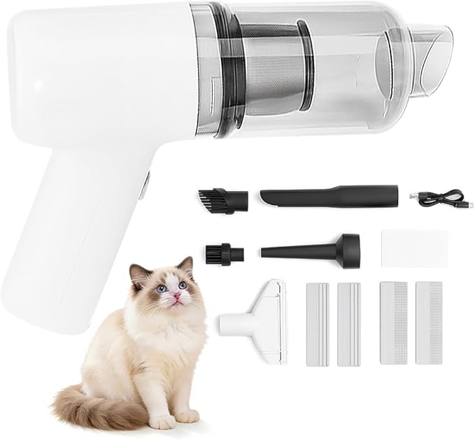 PAKEWAY Handheld Pet Hair Removal Vacuum, Pet Hair Removal Tool, Cat and Dog Hair Remover, Double Filtration, for Furniture, Couch, Carpet, Clothing and Bedding